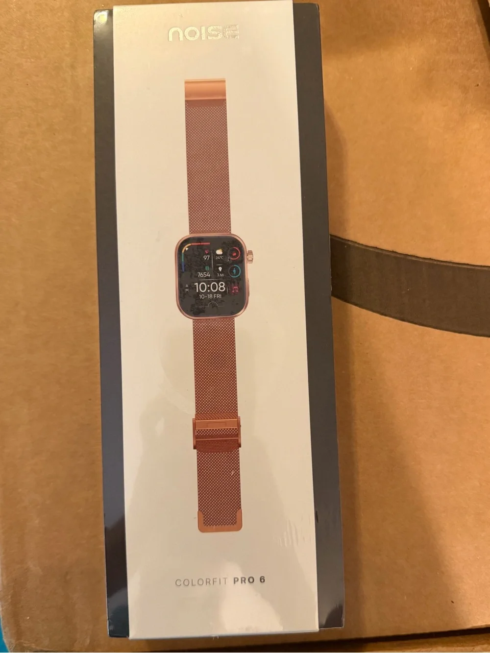 Smartwatch Noise ColorFit Rose Gold Mesh Link Pro 6 Smart Watch AMOLED FC1